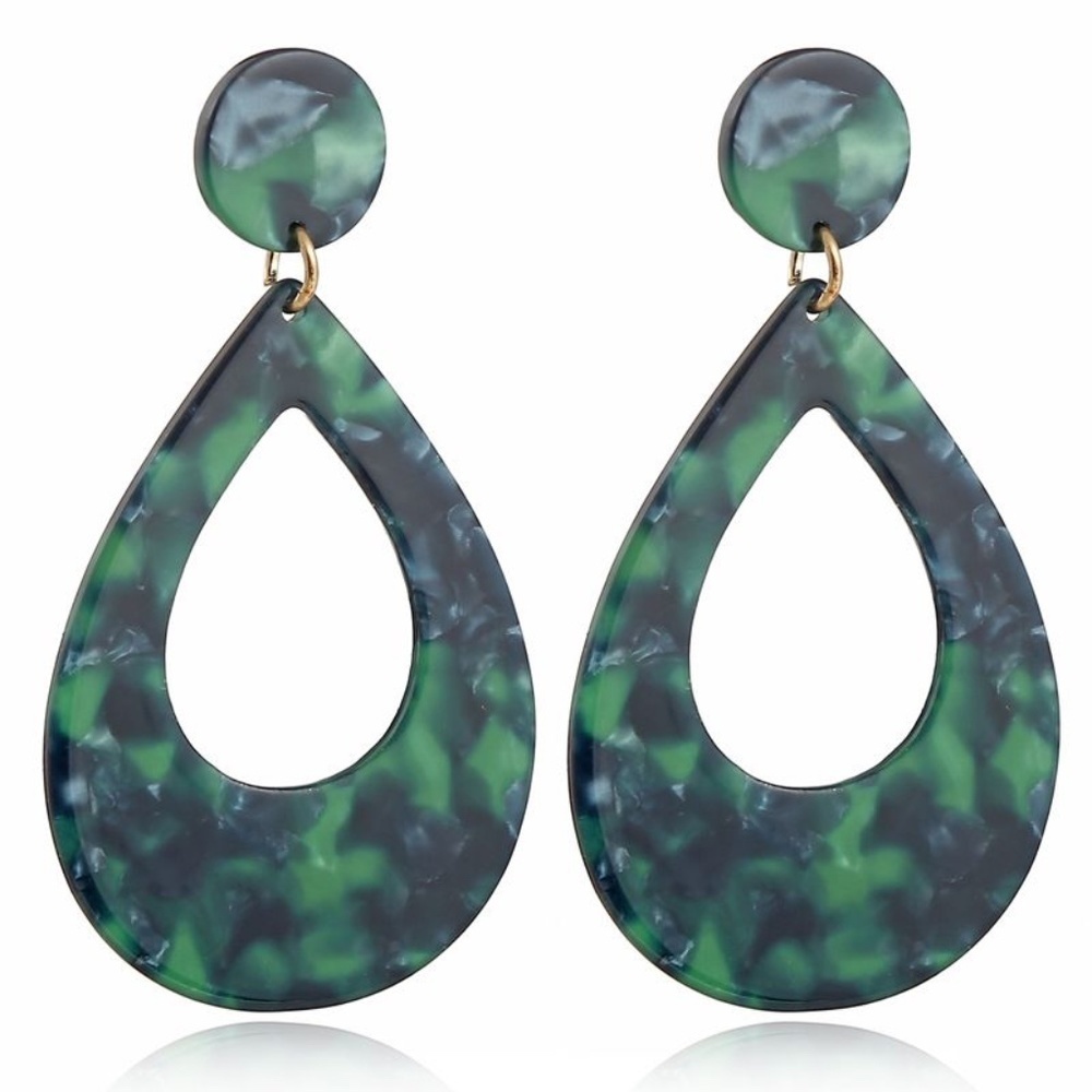 *ADELA* Green x Blue Fashion Dangle Earrings